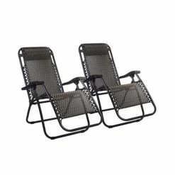 Exterieur Outdoor - Gardeon Reclining Chair Grey 2pc