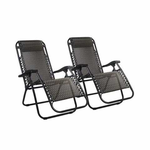 Exterieur Outdoor - Gardeon Reclining Chair Grey 2pc 1 Exterieur Outdoor - Gardeon Reclining Chair Grey 2pc