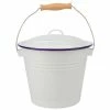 Falcon - Enamel Bucket With Lid White & Blue 5L