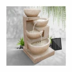 Enchanted Garden - Gardeon 4 Tier Solar Water Fountain Beige