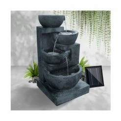 Enchanted Garden - Gardeon 4 Tier Solar Water Fountain Blue