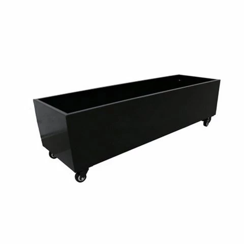 Enchanted Garden - Metal Planter Medium Wheels Black 1 Enchanted Garden - Metal Planter Medium Wheels Black