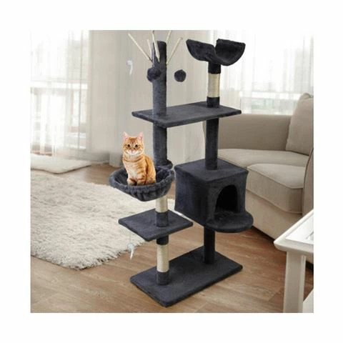 Pawfection - I.Pet Cat Tree 140cm Tower Condo House Wood 1 Pawfection - I.Pet Cat Tree 140cm Tower Condo House Wood