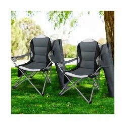 Acampar - Folding Camping Armchair Grey Set Of 2pc