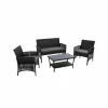 Exterieur Outdoor - Gardeon Outdoor Furniture Set 4pc Black