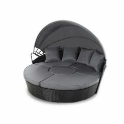 Exterieur Outdoor - Gardeon Outdoor Rattan Set Day Bed Blk