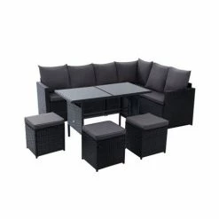 Exterieur Outdoor - Gardeon Outdoor Furniture 9 Seater Blk