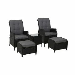 Exterieur Outdoor - Recliner Chair Outdoor 5pc Black