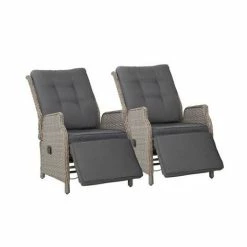 Exterieur Outdoor - Recliner Chairs Outdoor Grey Set 2pc