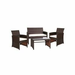 Exterieur Outdoor - Gardeon Outdoor Setting Brown 4pc