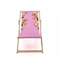 Seletti - Toiletpaper Wooden Deck Chair Lipstick Pink
