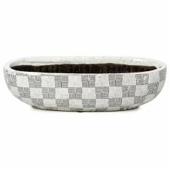 Coastal Home - Checker Ceramic Planter Black & White