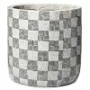 Coastal Home - Checker Ceramic Pot Black & White 24cm