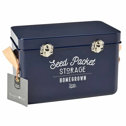 Burgon & Ball - Seed Packet Storage Tin Atlantic Blue 1 Burgon & Ball - Seed Packet Storage Tin Atlantic Blue
