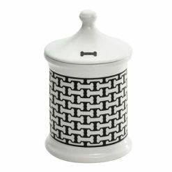 Halcyon Days - Bone Trellis Treat Jar Black Small