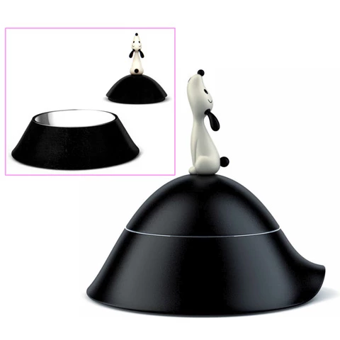 Alessi - Lula Dog Bowl Black 1 Alessi - Lula Dog Bowl Black
