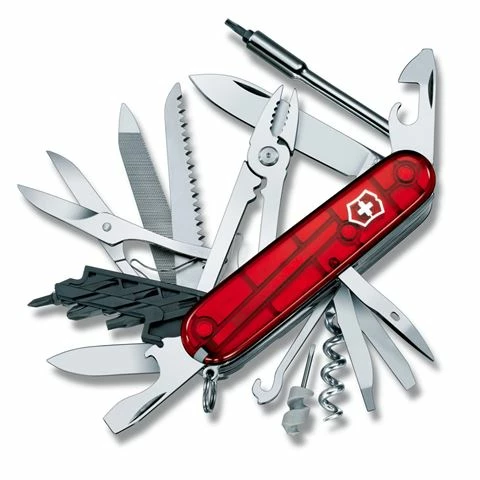 Victorinox - Cyber Tool 41 Swiss Army Knife Transparent Red 1 Victorinox - Cyber Tool 41 Swiss Army Knife Transparent Red
